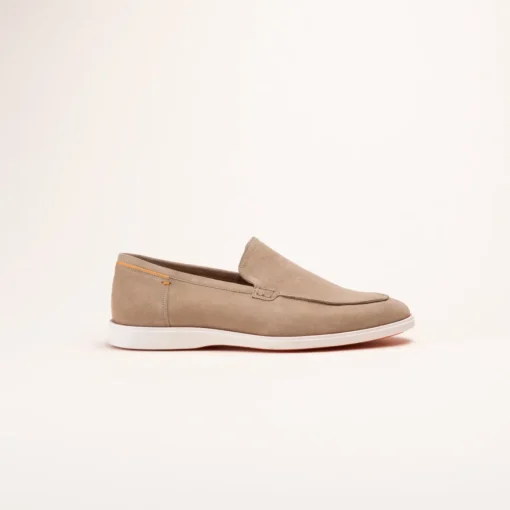 Mocassins BEIGE Homme CUIR Motif Uni A Enfiler