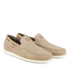 Mocassins BEIGE Homme CUIR Motif Uni A Enfiler