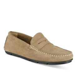 Mocassins BEIGE Homme CUIR Motif Uni A Enfiler