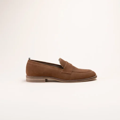 Mocassins BEIGE Homme CUIR Motif Uni A Enfiler