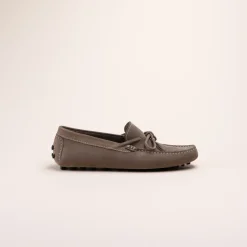 Mocassins BEIGE Homme CUIR Motif Uni A Enfiler