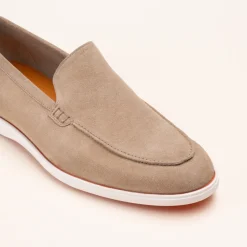 Mocassins BEIGE Homme CUIR Motif Uni A Enfiler