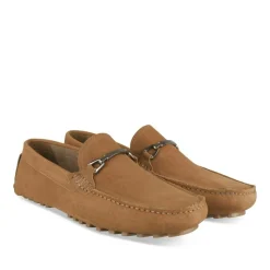 Mocassins BEIGE Homme CUIR Motif Uni A Enfiler