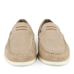 Mocassins BEIGE Homme CUIR Motif Uni A Enfiler