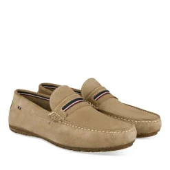 Mocassins BEIGE Homme CUIR Motif Uni A Enfiler