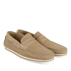Mocassins BEIGE Homme CUIR Motif Uni A Enfiler