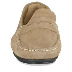 Mocassins BEIGE Homme CUIR Motif Uni A Enfiler