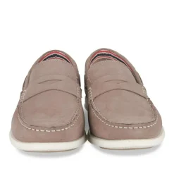 Mocassins BEIGE Homme CUIR Motif Uni A Enfiler