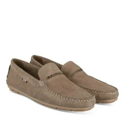 Mocassins BEIGE Homme CUIR Motif Uni A Enfiler