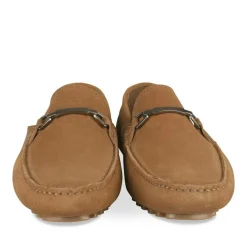 Mocassins BEIGE Homme CUIR Motif Uni A Enfiler