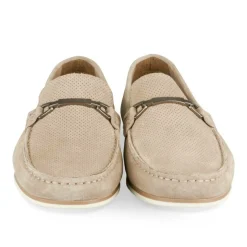 Mocassins BEIGE Homme CUIR Motif Uni A Enfiler