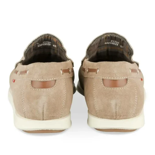 Mocassins BEIGE Homme CUIR Motif Uni A Enfiler