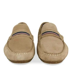 Mocassins BEIGE Homme CUIR Motif Uni A Enfiler