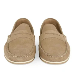 Mocassins BEIGE Homme CUIR Motif Uni A Enfiler
