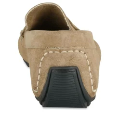 Mocassins BEIGE Homme CUIR Motif Uni A Enfiler