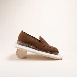 Mocassins BEIGE Homme CUIR Motif Uni A Enfiler