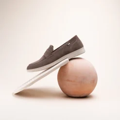 Mocassins BEIGE Homme CUIR Motif Uni A Enfiler