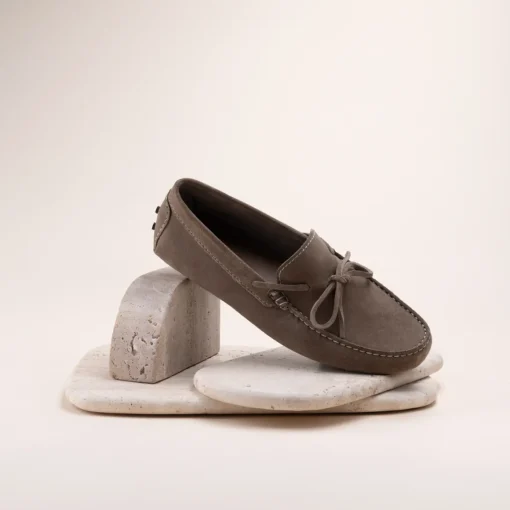 Mocassins BEIGE Homme CUIR Motif Uni A Enfiler