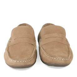 Mocassins BEIGE Homme CUIR Motif Uni A Enfiler