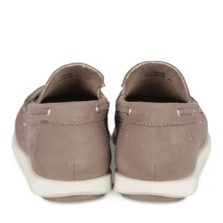 Mocassins BEIGE Homme CUIR Motif Uni A Enfiler