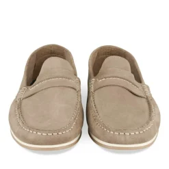 Mocassins BEIGE Homme CUIR Motif Uni A Enfiler