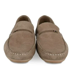 Mocassins BEIGE Homme CUIR Motif Uni A Enfiler