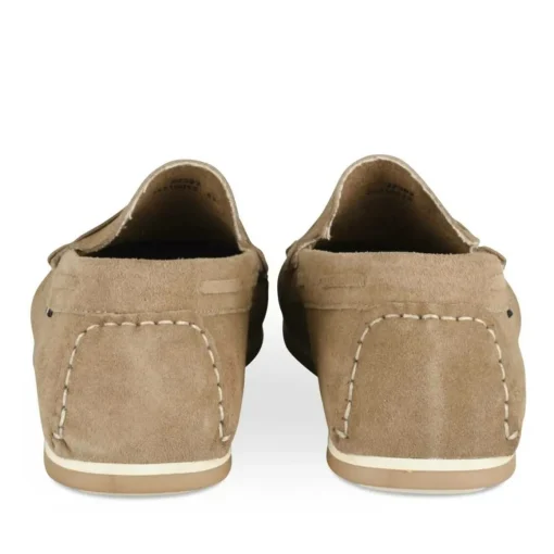 Mocassins BEIGE Homme CUIR Motif Uni A Enfiler