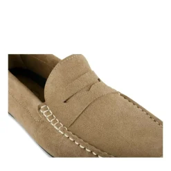 Mocassins BEIGE Homme CUIR Motif Uni A Enfiler