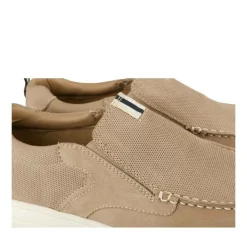 Mocassins BEIGE Homme CUIR Motif Uni A Enfiler