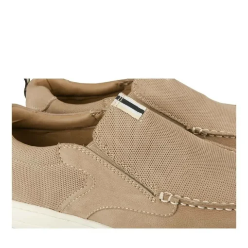 Mocassins BEIGE Homme CUIR Motif Uni A Enfiler