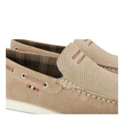 Mocassins BEIGE Homme CUIR Motif Uni A Enfiler