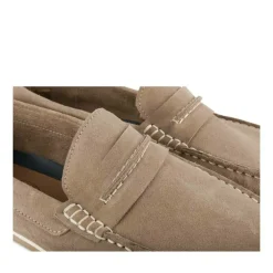 Mocassins BEIGE Homme CUIR Motif Uni A Enfiler