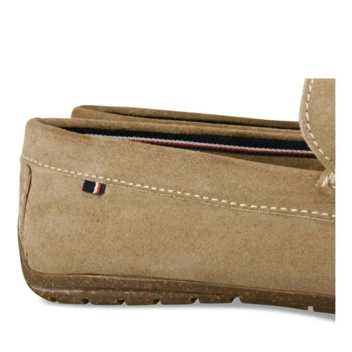 Mocassins BEIGE Homme CUIR Motif Uni A Enfiler