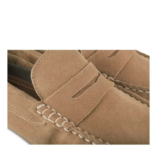 Mocassins BEIGE Homme CUIR Motif Uni A Enfiler
