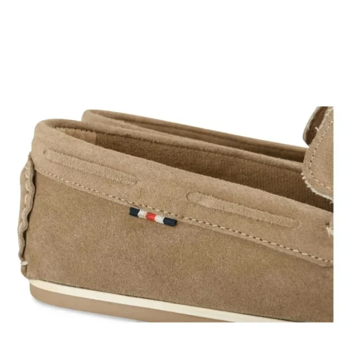 Mocassins BEIGE Homme CUIR Motif Uni A Enfiler
