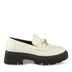 Mocassins BLANC Femme Motif Uni A Enfiler