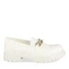 Mocassins BLANC Femme Motif Chaîne A Enfiler