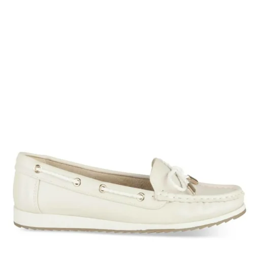 Mocassins BLANC Femme Motif Uni A Enfiler