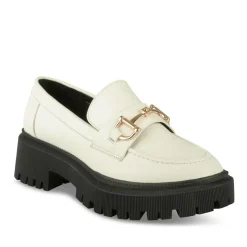 Mocassins BLANC Femme Motif Uni A Enfiler