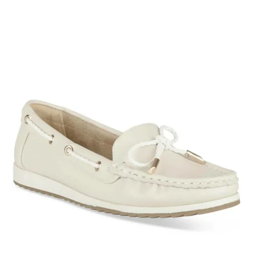 Mocassins BLANC Femme Motif Uni A Enfiler