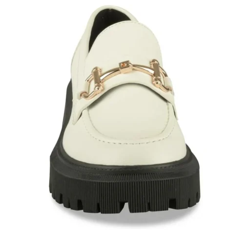Mocassins BLANC Femme Motif Uni A Enfiler
