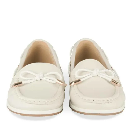 Mocassins BLANC Femme Motif Uni A Enfiler