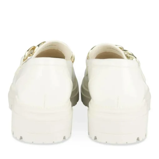 Mocassins BLANC Femme Motif Chaîne A Enfiler