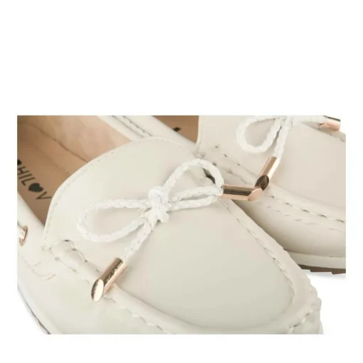 Mocassins BLANC Femme Motif Uni A Enfiler