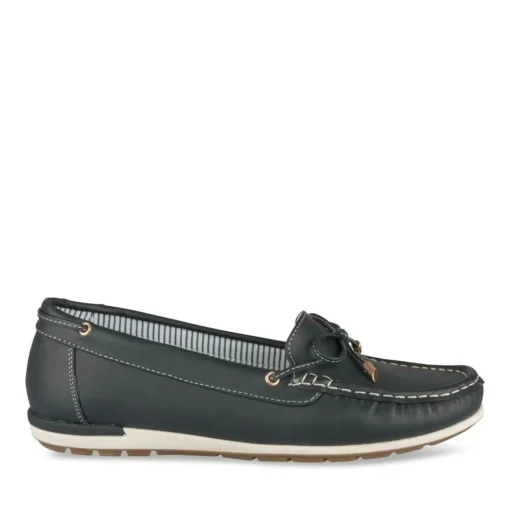 Mocassins BLEU Femme Motif Uni A Enfiler