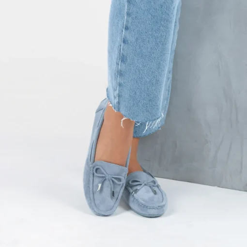 Mocassins BLEU Femme Motif Uni A Enfiler