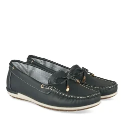 Mocassins BLEU Femme Motif Uni A Enfiler
