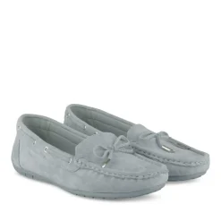 Mocassins BLEU Femme Motif Uni A Enfiler
