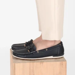 Mocassins BLEU Femme Motif Uni A Enfiler