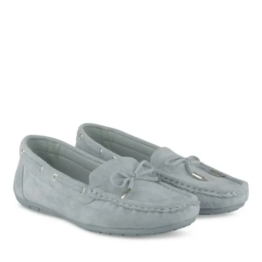 Mocassins BLEU Femme Motif Uni A Enfiler